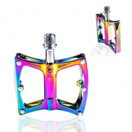 ZHIPENG Mountain Bike Pedal ZHIPENG Bicycle Cycling Bike Pedals, Aluminum Alloy Bearings, Non-Slip Cool And Colorful Pedals, Wider Area, Better Support, More Labor-Saving Riding, Suitable for Mountain Bikes, Road Bikes