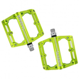 ZHIPENG Spares ZHIPENG Bike Hybrid Pedals Flat Pedals Mountain Bike Flat Foot Pedal Bicycle Pedal Aluminum Alloy Lightweight Pedal Comfortable Pedals for Universal Mountain Bike Road Bike, Green