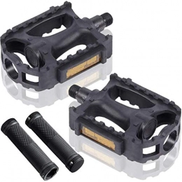 ZHTY Spares ZHTY Bicycle Pedals Mountain Road Bike Hybrid Resin Pedals Sealed Bearing Bike Pedals, Non-Slip Rubber Bike Handlebar Grips