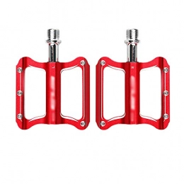 ZHUANYIYI Spares ZHUANYIYI Bike Pedal, Aluminum Alloy Bicycle Pedal, Bicycle Accessories, Non-Slip Pedal, with Sealed Bearing Bicycle Flat, for Road / Mountain / MTB / BMX Bike (Color : Red)