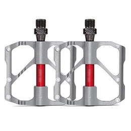 ZHUANYIYI Mountain Bike Pedal ZHUANYIYI Bike Pedal, Ultra-Light Aluminum Mountain Bike Pedals Spare Parts, 3 Sealed Bearings, Rugged and Easy to Install, for Road Bikes, Mountain Bikes (Color : Silver)