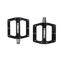 zjyfyfyf Spares zjyfyfyf Alloy Bike Pedals 9 / 16 Inch Spindle Bearing High-Strength Non-Slip Large Flat Platform For Mountain Bike Road Bicycle (Color : Black)