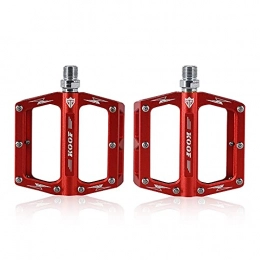 zjyfyfyf Mountain Bike Pedal zjyfyfyf Bicycle Cycling Bike Pedals New Aluminum Anti Skid Durable Mountain Bike Pedals Road Bike Hybrid Pedals For 9 / 16 Inch (Color : Red)