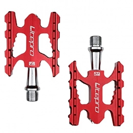 zjyfyfyf Mountain Bike Pedal zjyfyfyf Bike Pedals Flat Bicycle Pedal Sets 9 / 16 Non-Slip for Mountain bike (Color : Red)