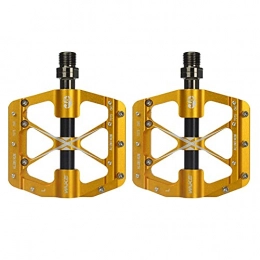zjyfyfyf Mountain Bike Pedal zjyfyfyf Bike Pedals Mountain Road In-Mold CNC Machined Aluminum Alloy MTB Cycling Cycle Platform Pedal (Color : Gold)