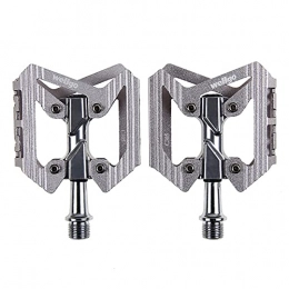 zjyfyfyf Mountain Bike Pedal zjyfyfyf Mountain Bike Pedals MTB Pedals Road Bike Pedals Aluminum Alloy Spindle 9 / 16 Inch with Sealed Bearing Anti-skid and Stable Mountain Bike Flat Pedals for Mountain Bike (Color : Silver)