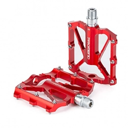 zjyfyfyf Mountain Bike Pedal zjyfyfyf Mountain Bike Pedals Road Bike Pedals Aluminum Alloy Spindle 9 / 16 Inch with Sealed Bearing Anti-skid and Stable Mountain Bike Flat Pedals (Color : Red)