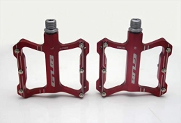 ZMHVOL Spares ZMHVOL Outdoor sport Ultralight Slip-resistant Aluminum Alloy Bearing Pedals One Pair Multi-color BaseCamp MTB Pedal Mountain Bicycle Road Bike YUANQI ( Color : Red )