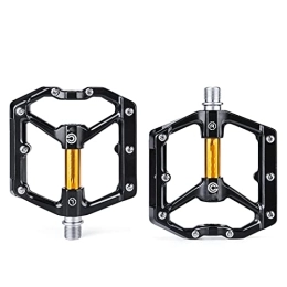 ZWEBY Spares ZWEBY Mountain Bike Pedals Bearing Bike Pedals Bicycle Pedals Aluminum Pedal for Bikes Parts Sealed Anti-Slip (Color : Gold, Size : 10.5x10.4x2.3cm)