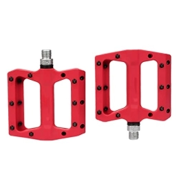 ZWHQ Spares ZWHQ Bike Pedals Mountain Cycling Pedal Mountain Bike Pedal Pedals Bicycle Flat Pedals Anti-Slip Pedals (Color : Red, Size : 12.3x10.55x2.4cm)