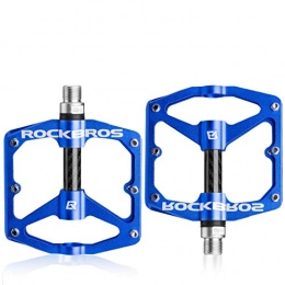 ZXCOOJOOK Spares ZXCOOJOOK Bicycle Pedal Mountain Bike Pedals Road Bicycle Accessories Aluminum Alloy Anti-skid Palin Bearing Ankle (Color : Blue)