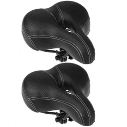 None Spares 2PCS Black Gel Bike Seat, Bicycle Saddles Cushion Dual Spring Designed Memory Foam Padded Giant Bicycle Seat for Road Mountain Bike Cycling