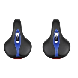 ABOOFAN Mountain Bike Seat ABOOFAN 2pcs Mountain Bike Saddle with Ligh Hollow Seat Cushion Comfortable Riding Seat Cushion for Outdoor Outside (Blue and Black)