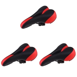 ABOOFAN Spares ABOOFAN 3 pcs Comfortable Bike Saddle Breathable Mesoporous Bike Seat Cushion Absorbent Mountain Bike Saddle Supplementary Angle Saddle Cycling Accessories for Bike (Black Red Color)