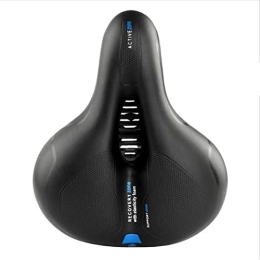 ACEACE Mountain Bike Seat ACEACE Bike Saddle Big Butt Breathable Cushion Leather Surface Seat Mountain Bicycle Shock Absorbing Hollow Cushion Bicycle Accessories (Color : Spring Blue)