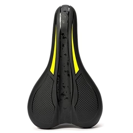 AFEBOO Bike Seat Comfort Soft Bicycle Saddle Breathable Waterproof Thicken Night Cycling Cushion with Reflective Strip for City Road Mountain Exercise Spinning Bike,Yellow