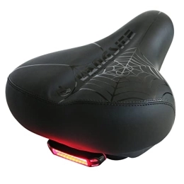 AKEZ Bike Seat Cushion,Bike Saddle Shockproof Designed Waterproof Bicycle Seat with Taillights for E-Bike MTB Mountain/Road/Spinning Bike, Fat Bike,Exercise Bikes (L)