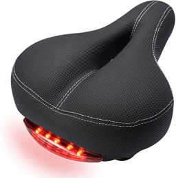 ALWWL Spares ALWWL Bike Seat, Bicycle Saddle Cushion with Taillight, Comfortable Men Women Bike Seat, Breathable Hollow Designed, Waterproof, Dual Spring, Soft, Breathable, Fit Most Bikes