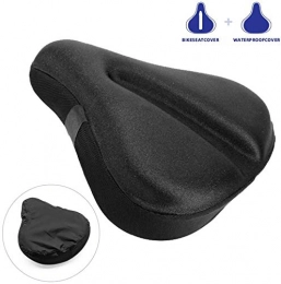 ANZOME Gel Bike Seat Cover Padded, Soft Bike Seat Cushion with Waterproof Saddle Cover, Non-Slip Gel Seat Cushion for Bike Outdoor Indoor Cycling, Road Bike Saddle and Mountain Bike Seat