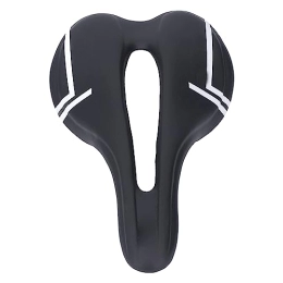 Astibym Mountain Bike Seat Astibym Hollow Bike Seat Cushion, Breathable Mountain Bike Saddle Cushion, Frosted Bottom, Wide Tail, One Piece Moulded Microfiber PU Leather for Riding (Black / White)