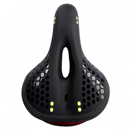 Bdesign Spares Bdesign Bike Seat, Foam Padded Leather Bicycle Saddle for Men Women Everyone, with Taillight, Waterproof, Soft, Breathable, Fit MTB, Most Bikes, (Color : Green)