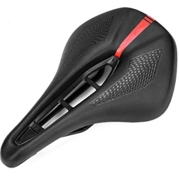BFFDD Mountain Bike Seat BFFDD Soft Bicycle MTB Saddle Cushion Bicycle Hollow Saddle Cycling Road Mountain Bike Seat Cycling Riding Accessories Black For Men (Color : Black red)