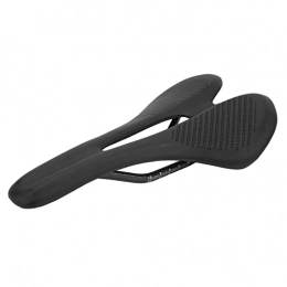 Faceuer Spares Bicycle, High Friction Force PU Leather Oval Carbon Bow Bike Saddle Tear Resistent Hole for Mountain Bike