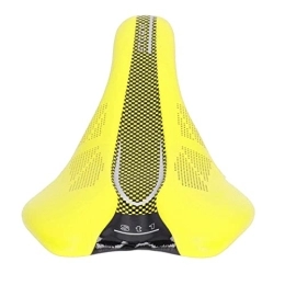 Bicycle Saddle, Ergonomic Design Breathable Mountain Bike Seat Cushion Soft Microfiber Leather Universal for Folding Bikes(Yellow)