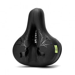 JIAYANLH Spares Bicycle Saddle, Ergonomic Hollow Bicycle Seat Comfortable Soft Wide, Breathable, Saddles, Breathable Mountain Bike Seat with Reflective Strip