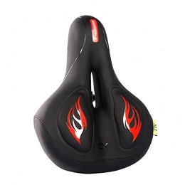 JIAYANLH Mountain Bike Seat Bicycle Saddle, Ergonomic Hollow Bicycle Seat Comfortable Soft Wide, Breathable, Saddles, Breathable Mountain Bike Seat with Reflective Strip (Red)