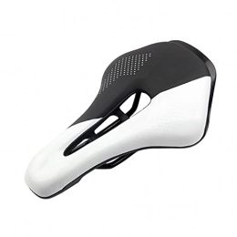 SONG Spares Bicycle Saddle, Mountain Bike Cushion Skid-proof Soft PU Leather Cycling Saddles Road Bike Seats (Color : White)