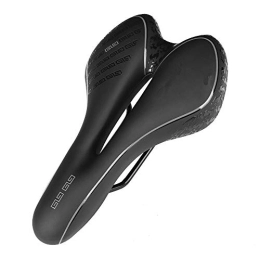 Qivor Mountain Bike Seat Bicycle Saddle PU Leather Waterproof Hollow Soft Shock-Absorbent Cycling Road Mountain Bike Seat Bicycle Accessories (Color : Black)