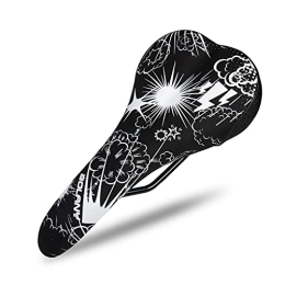 WLKY Mountain Bike Seat Bicycle Saddle, Shock-Absorbing Breathable Bicycle Saddle, Comfortable Bicycle Seat for Men and Women, Mountain Bike, Road Bike, MTB, BMX (Fireworks)
