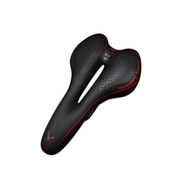 Bktmen Mountain Bike Seat Bicycle Saddle Shock Absorbing Design PU Extra Soft Road Mountain Bike Seat Silica Gel Leather Anti-skid Cycling Accessories Bicycle seat (Color : Blackred)