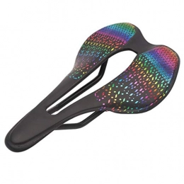 Bicycle Saddle, Ultra Light Carbon Fiber Reflective Comfort Cushion, Hollow Air Permeability Racing Shockproof Saddle, Suitable for Mountain Bike