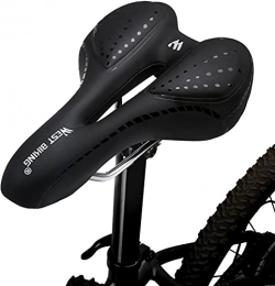 GCX Mountain Bike Seat Bicycle Saddles, Bike Seat, Comfortable Gel Padded Seat Cushion, Memory Foam, Waterproof, Breathable, Fit Most Bikes, Mountain / Road / Hybrid (Color : Black)
