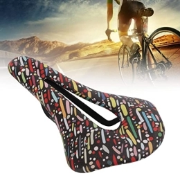 Teamsky Mountain Bike Seat Bicycle Seat, Bicycle Leather Soft Saddle Double Track Seat Tube Mountain Bike Hollow Seat Cushion for Mountain Bike Road Bicycle(black)