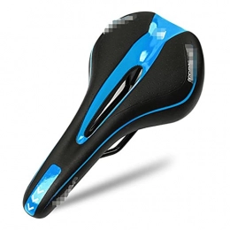 Bicycle Seat Comfortable Bicycle Saddle MTB Mountain Road Bike Seat Soft PU Leather Hollow Cushion Bike Part Accessories Leather (Color : B Style Blue)