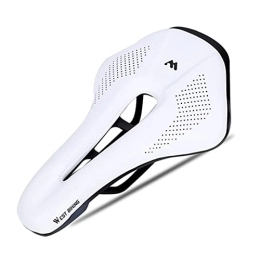 Roulle Mountain Bike Seat Bicycle Seat Saddle MTB Road Bike Saddle Mountain Bike Racing Saddle PU Breathable Soft Seat 101 White