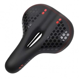 FVIEW Spares Bicycle Seat, Super Fiber Leather, Shock-Absorbing Ball Design, Equipped with Warning Lights, High Resilience, Suitable for Mountain Bikes (Color : Red)