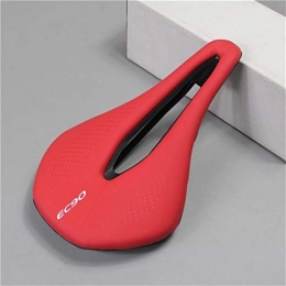 SSSSY Mountain Bike Seat Bike Bicycle Seat Saddle MTB Road Bike Saddles Mountain Bike Racing Saddle PU Breathable Soft Seat Cushion (Color : Red)