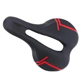 Zunate Mountain Bike Seat Bike for Men and Women, Hollow Bike Saddle Cushion Soft Leather Padded with Tilted Down Head for Mountain Bike Road Bike Exercise Bike Black Red