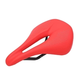 Agatige Spares Bike Saddle 155mm Carbon Fiber Leather Saddle Mountain Bike Red Seat Cushion Bicycle Saddle Accessories(red)