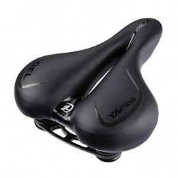 SIRUL Spares Bike Saddle, Bicycle Seat with Soft Cushion, Thicken Widened Memory Foam Saddle Universal Hollow Ergonomic Bicycle Seat, Fit for Road City Bikes, Mountain Bike and Indoor Spin Bikes, Black