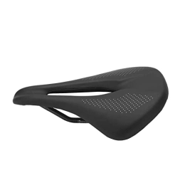 Teamsky Spares Bike Saddle, Comfort Ergonomic Breathable Bike Cushion with Leather Cover for Road and Mountain Bike(BLACK)