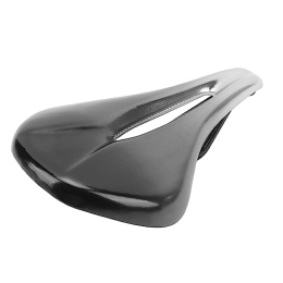 FOLOSAFENAR Spares Bike Saddle, Hollow Bicycle Cushion Uniform Force Streamlined Shock Absorbing for Mountain Bikes (Black Silver)