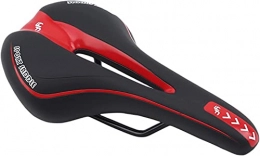 Tophacker Mountain Bike Seat Bike Saddle Mountain Bike Seat, Comfortable Gel Bicycle Seat MTB Seat, Road Bike Saddle With Rain Cover&Wrench For Men&Women Mountain Bikes Road Bikes Trekking Bikes (Color : Black Red)