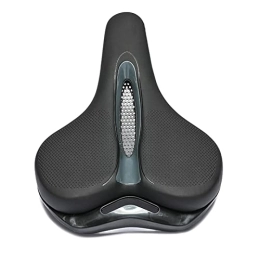 ACEACE Mountain Bike Seat Bike Saddle MTB Mountain Road Bike Seat PU Leather Gel Filled Cycling Cushion Comfortable Shockproof Bicycle Saddle (Color : A Black)