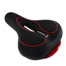 Bike Saddle Seat, Comfortable Men Women, Wide Bicycle Saddle Cushion Taillight, Waterproof, Dual Spring Designed, Soft, Breathable, Fit Most Bikes,E