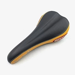 Fisecnoo Spares Bike Seat, Bicycle Saddle Comfortable Monorail Orange Synthetic Sides Soft Cycling Seat MTB Mountain Bike Saddle Accessories